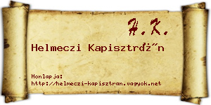Helmeczi Kapisztrán névjegykártya